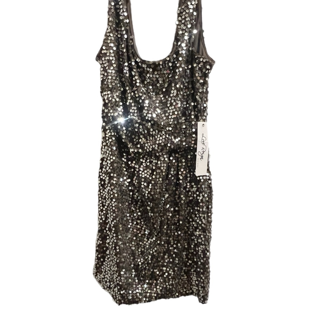 Love Reign NWT Gold Sequin Mini Dress with Cinched Waist Scoop Neck Size L